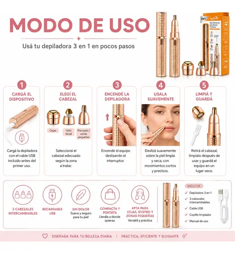 Depilador De Cejas Y Depiladora Facial Electrica