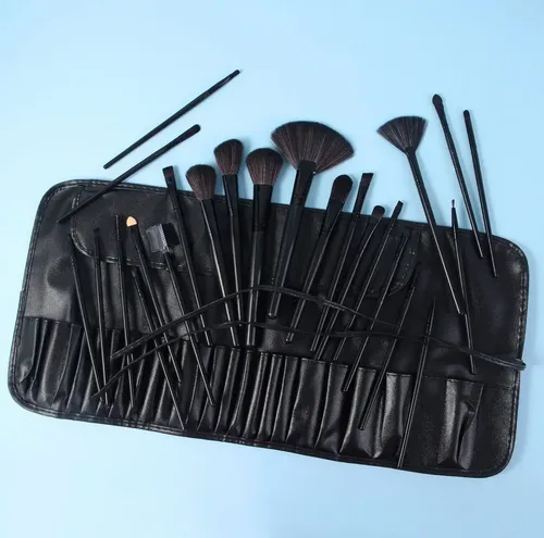Set Brochas Maquillaje Profesional JM-once 24 Piezas Sintéticas Estuche Negro