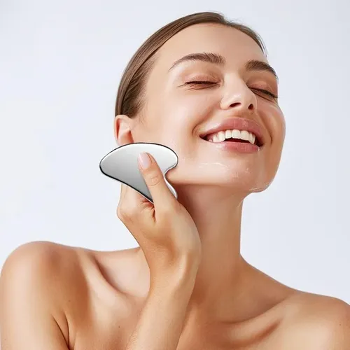 Herramienta Gua Sha Facial Acero Inoxidable Masaje Ojos