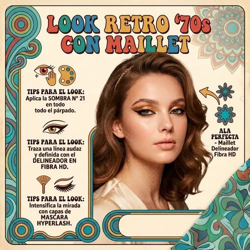 Set Maquillaje Ojos Retro Glam Sombra 21 Máscara Y Delineado