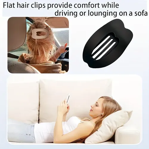 4 Pinzas Planas Para El Cabello | Pinzas Grandes De Sujeción