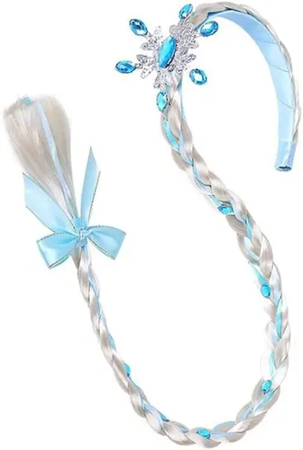 Diadema De Pelo Trenzado Para Disfraz De Princesa Peluca De  Azul