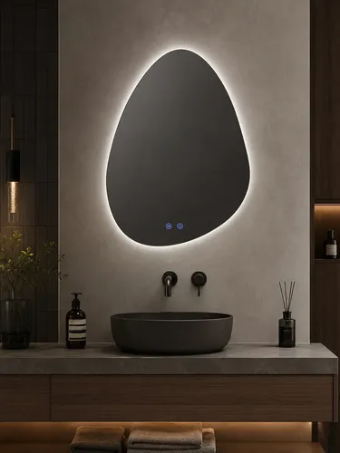 Espejo Led Huevo 80×60 Vertical Touch 3 Tonos Desempañador