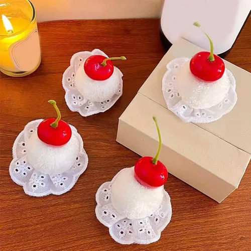Pinza Para El Pelo Con Diseño De Tarta De Cerezas, Antiderra