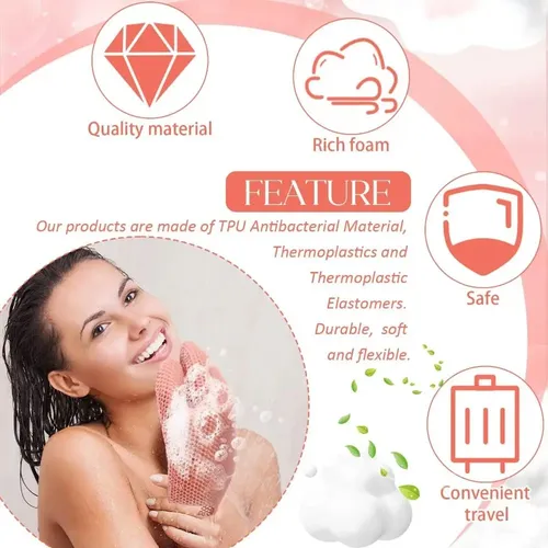 Guantes De Ducha Exfoliantes Con Esponja Tpu