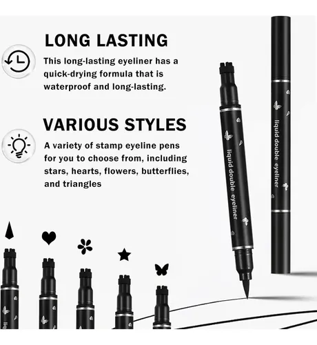 Eyeliner Doble Cabeza Negro Xingxyuel Con Sello Impermeable