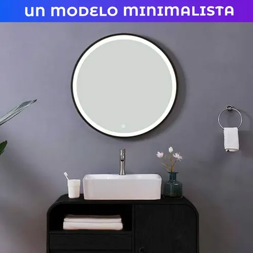 Espejo Pared Luz Led Tactil Luz Fría Cálida Neutra Con Usb