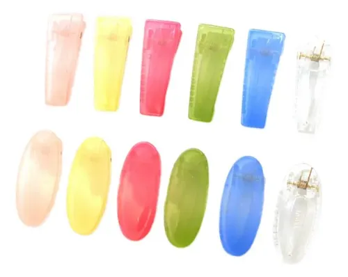12 Piezas Pinza De Cabellero Para Color De Gelatina