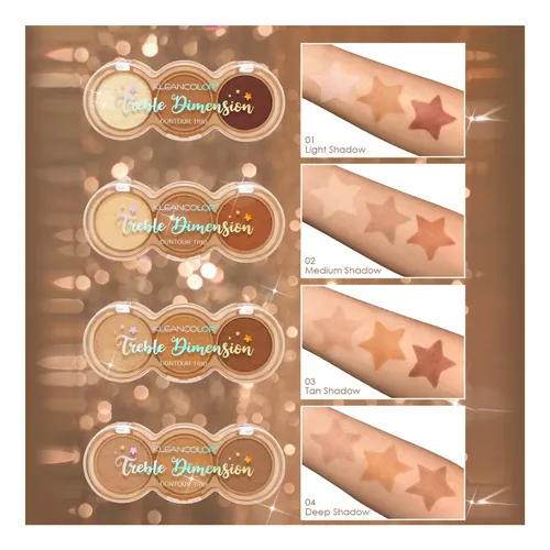 Paleta Trío De Contorno Treble Dimension Kleancolor Tono Light