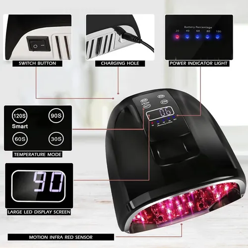 Lámpara De Uñas Uv Led Linssy 90w Recargable Inalámbrica