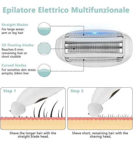 Depiladora Eléctrica Facial Y Corporal Para Mujer, Uso Seco