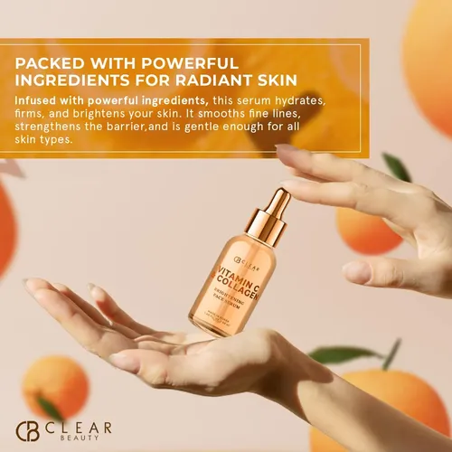 Sérum De Vitamina C Para Rostro Con Colágeno De 1.69 Onzas L Todo Tipo De Piel Día/noche
