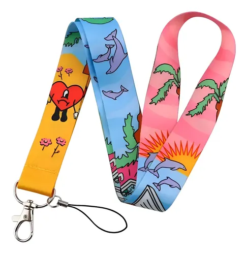 Lanyard Porta Credencial Y Llaves Diseño Bad Bunny