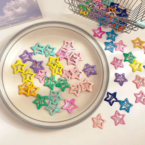 We 50 Horquillas Estrella Cabello Forma Multicolor Zx