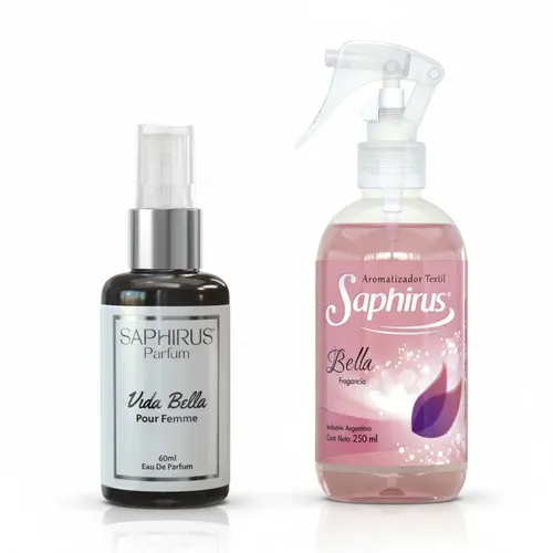 Combo Perfume Mini Milano Y Textil Saphirus Mujer Bella