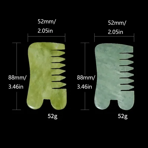 Peine Masajeador Verde De Piedra Natural Para Gua Sha