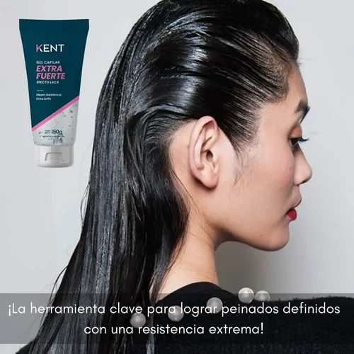 Gel Capilar Kent Extra Fuerte Dermogreen Efecto Laca 150