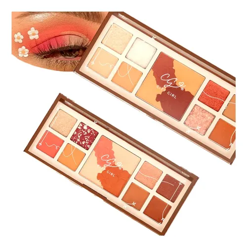 Paleta Sombras Mate Shimmer Glitter + Rubor City Girl F6662 Color Tono 01