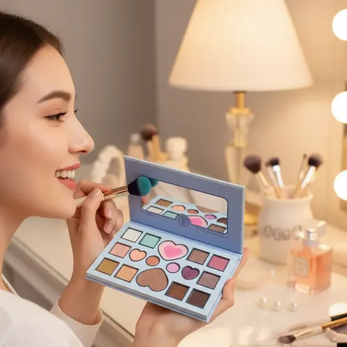 Paleta De Maquillaje Sombras Rubor Iluminador Diseño Stitch