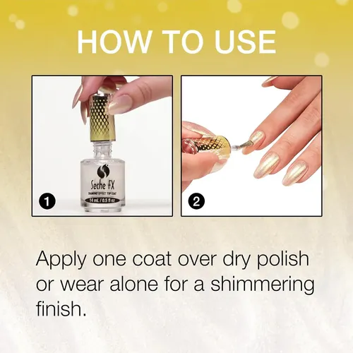 Secante Top Coat 2 En 1 Seche Fx Diamond Oro