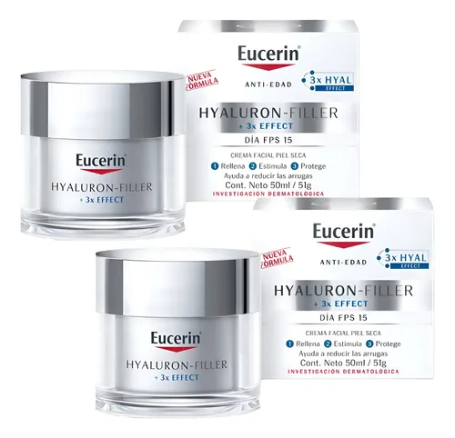 Combo X2 Eucerin Crema Antiedad Hyaluron-filler Piel Seca 50 Todo Tipo De Piel Día