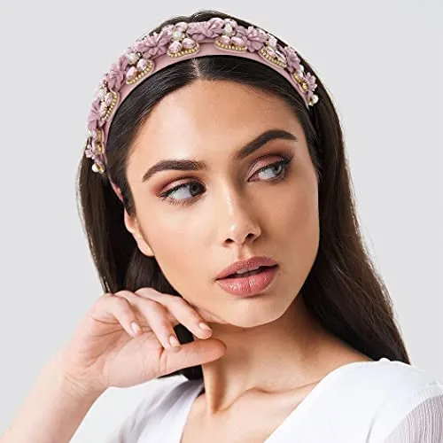 Cintas Para El Pelo Urieo Con Diamantes De Imitación Rosados