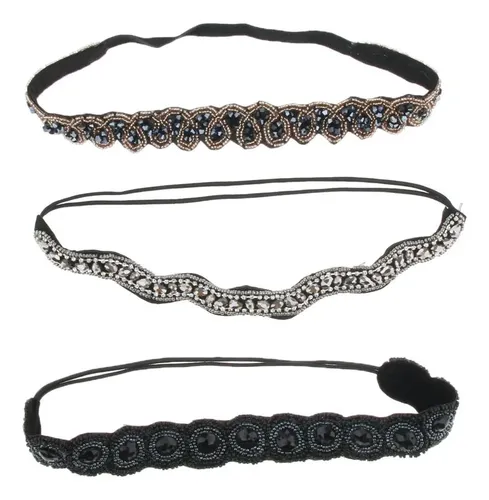 Diademas Elásticas A La Moda, Antideslizantes, Con Diamantes As Described