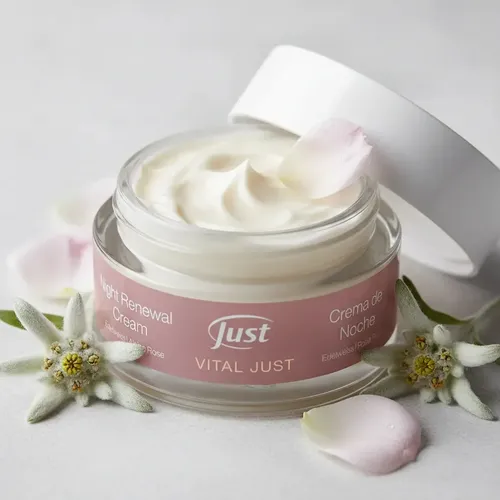 Crema De Noche Just 50ml Con Edelweiss Y Rosa Alpina Todo Tipo De Piel