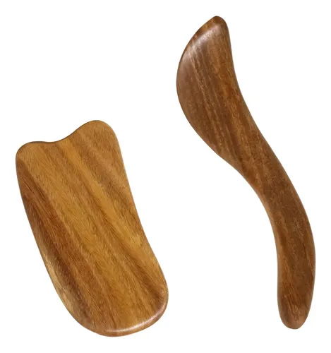 Yueton 2pcs Sándalo Raspado Madera Gua Sha Tabla G