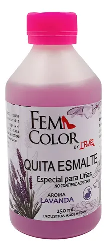 Quitaesmalte Lavanda Sin Acetona Manicuria 250ml Femcolor