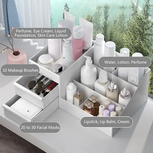 Organizador De Escritorio De Maquillaje Con Cajones, Organiz