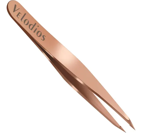 Pinza Punta Fina Acero Precisión Para Ceja Rosa Gold