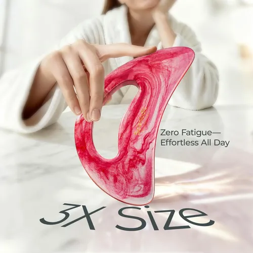 Masajeador Gua Sha Scienlodic Resina Mango Rojo