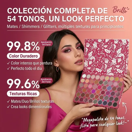 Paleta De Sombras Ojos 54 Tonos Multitextura Maquillaje