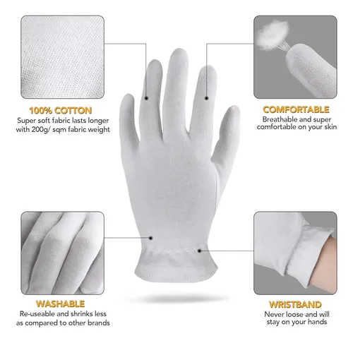 Guantes Algodón Premium Grandes Hidratantes Para Piel