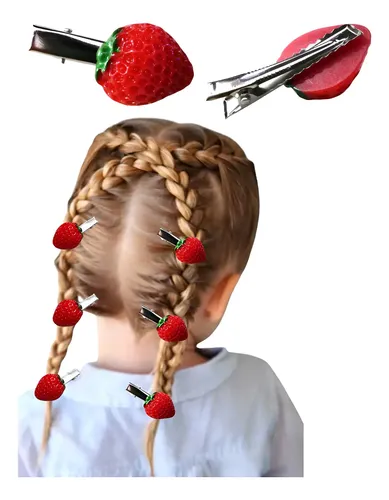 12 Pz Broche Horquilla Adorno Cabello Peinado Fresa Fresita