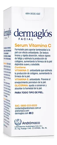 Dermaglós Facial Sérum Vitamina C Antioxidante Iluminador