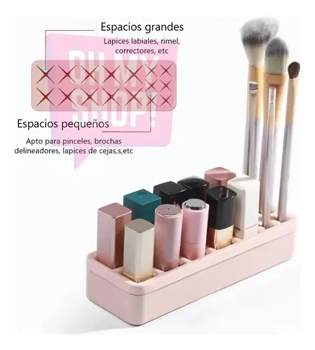 Organizador Silicona Base Porta Labial Pinceles Maquillaje