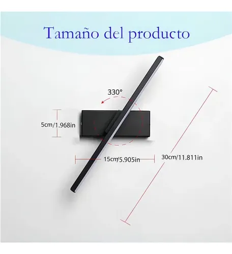 Luces De Espejo Negras Led, Luz Cálida, Luz Neutra.. K
