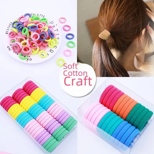200 Gomas Para El Pelo, Accesorios Elásticos De Tela Negra.