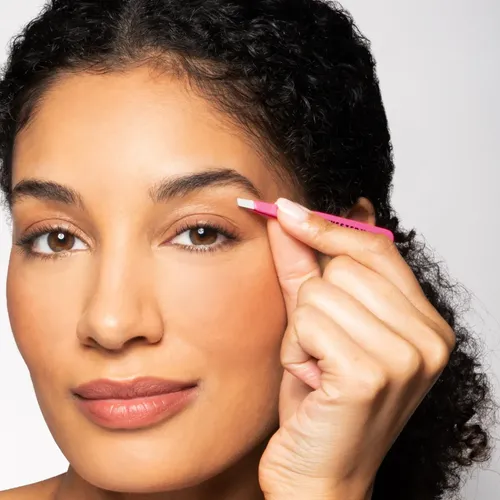 Pinza De Cejas Tweezerman Mini Oblicua Rosa