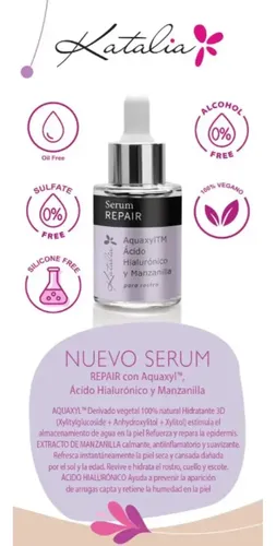 Serum Rostro Repair Ácido Hialurónico Y Manzanilla Katalia Momento De Aplicación Día/noche