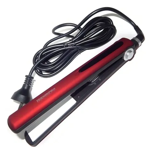 Plancha De Pelo Profesional Ultra Gloss Ceramic Teknikpro Color Rojo/Negro