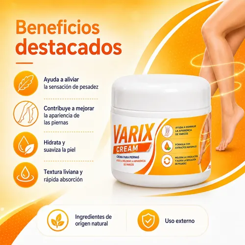 Crema Varices Fórmula Herbal Piernas Estrías Varices 20g