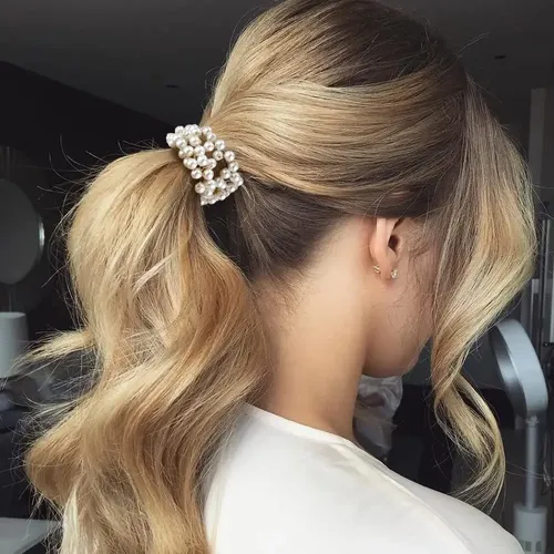 9 Bandas Elásticas Con Perlas Para El Cabello