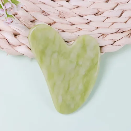Tabla De Gua Sha Verde De Roca Natural Tallada A Mano Para M