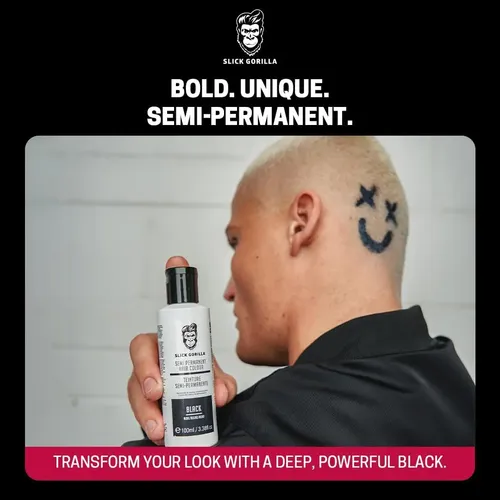 Tinte Semipermanente Negro Para Cabello Slick Gorilla