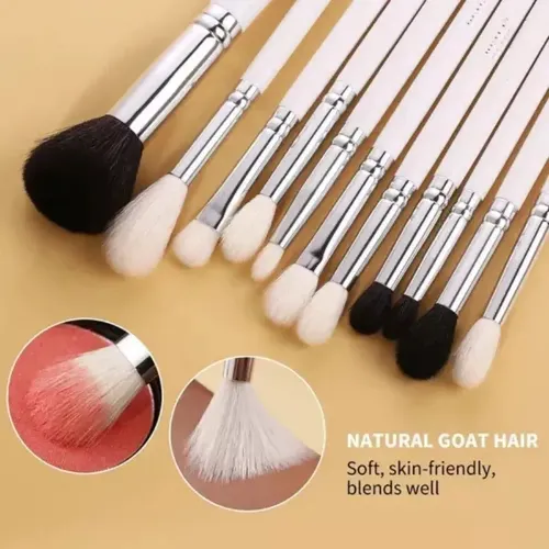 1 Para Sjx Juego De Brochas De Maquillaje White Silver 24