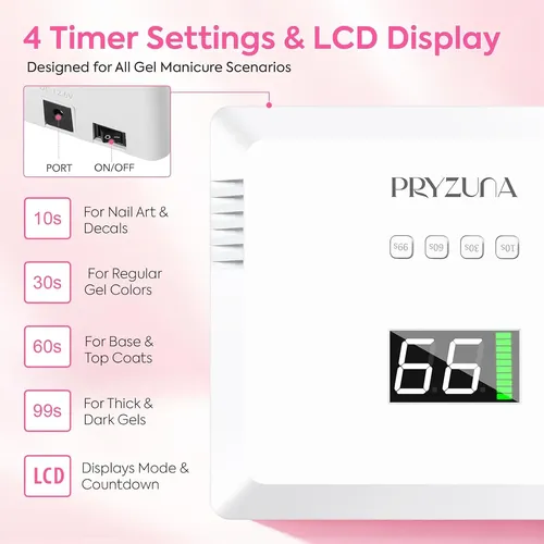 Lámpara Uv Led Recargable Blanca 72w Secado Rápido