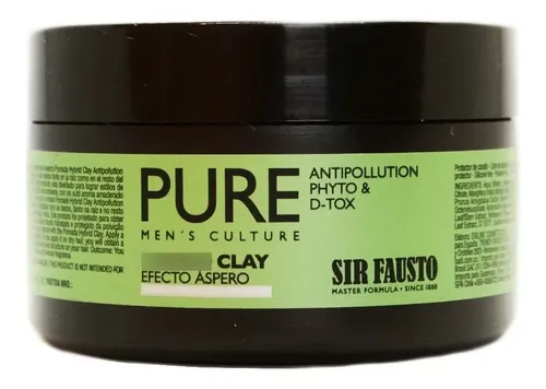 Sir Fausto Pure Hybrid Clay Cera Detox Efecto Áspero 100ml
